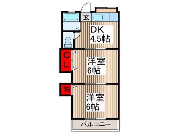 コ－ポヒル所沢１号館の物件間取画像